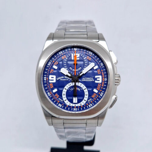 Armand Nicolet JH9 A668HAA-BO-MA4680A Armand Nicolet JH9 A668HAA-BO-MA4680A – nowy szwajcarski zegarek automatyczny z chronografem, niebieską tarczą i stalową bransoletą. Dostępny w Artemwatch.