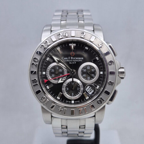 Carl F. Bucherer Patravi 00.10618.08.33 Carl F. Bucherer Patravi 00.10618.08.33.01 – szwajcarski zegarek z funkcją Chronograf i GMT. Dostępny w doskonałym stanie w ArtemWatch.
