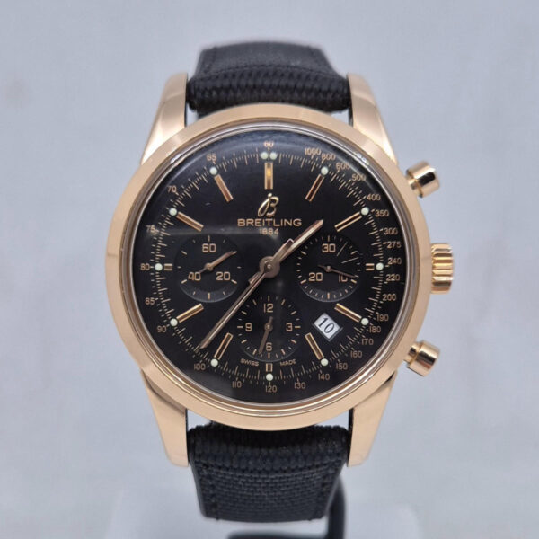 Breitling Transocean Chronograph RB0152 Breitling Transocean Chronograph RB0152 – luksusowy szwajcarski chronograf z 18K różowego złota. Pudełko i gwarancja Artemwatch.