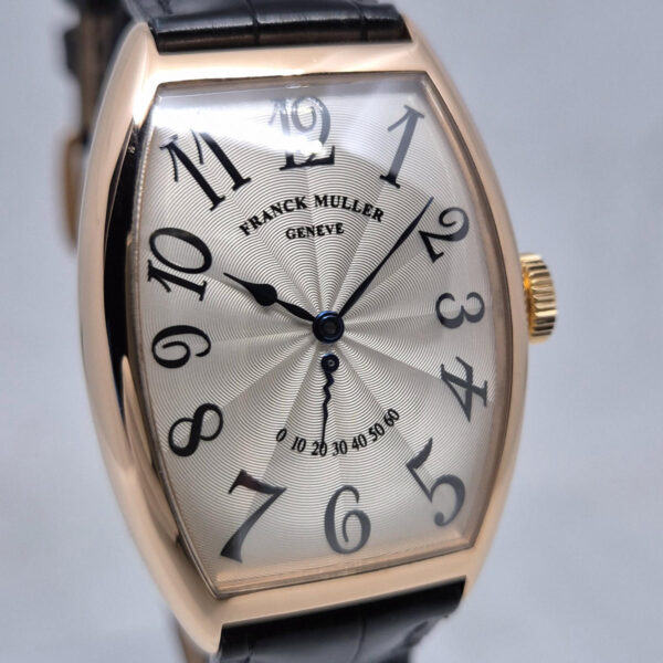 Franck Muller Retrograde Second 5850 RET (7) Franck Muller Retrograde Second 5850 RET – luksusowy zegarek z 18K różowego złota z mechanizmem ręcznym. Doskonały stan i gwarancja Artemwatch