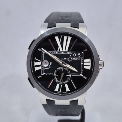 Ulysse Nardin Executive Dual Time 243-0042 Ulysse Nardin Executive Dual Time 243-00/42 – luksusowy zegarek GMT z mechanizmem UN-24, dużą datą i czarną ceramiczną lunetą. Dostępny w Artemwatch.