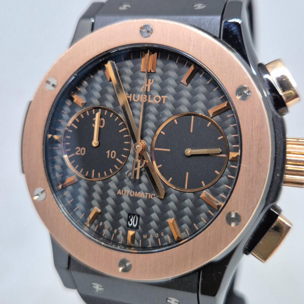 Hublot Classic Fusion Chronograph 521.CO.1781 (10) Hublot Classic Fusion Chronograph 521.CO.1781.RX – luksusowy szwajcarski chronograf z kopertą z ceramiki. Gwarancja Artemwatch