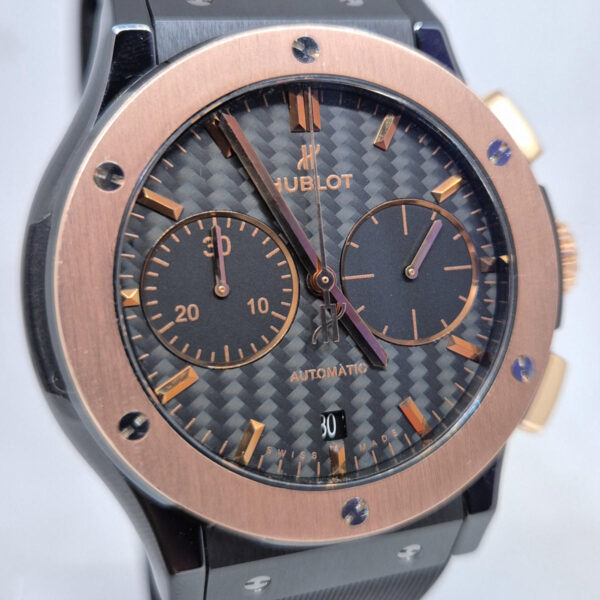 Hublot Classic Fusion Chronograph 521.CO.1781 (9) Hublot Classic Fusion Chronograph 521.CO.1781.RX – luksusowy szwajcarski chronograf z kopertą z ceramiki. Gwarancja Artemwatch