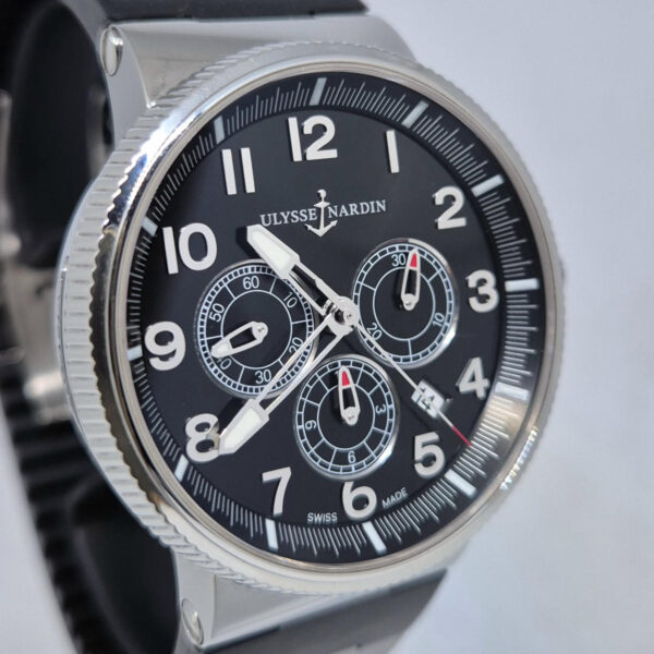 Ulysse Nardin Marine Chronograph 1503-150 (10) Ulysse Nardin Marine Chronograph 1503-150. Luksusowy szwajcarski chronograf z manufakturowym mechanizmem. Dostępny w Artemwatch.