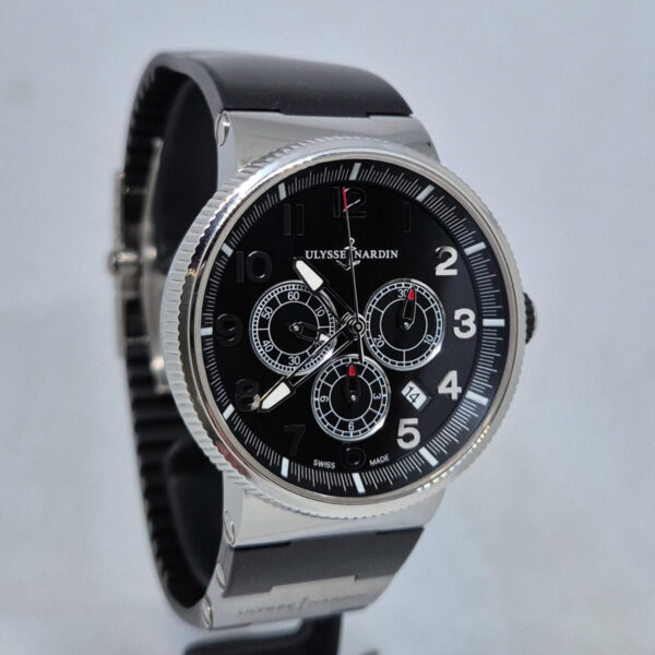 Ulysse Nardin Marine Chronograph 1503-150 (6) Ulysse Nardin Marine Chronograph 1503-150. Luksusowy szwajcarski chronograf z manufakturowym mechanizmem. Dostępny w Artemwatch.