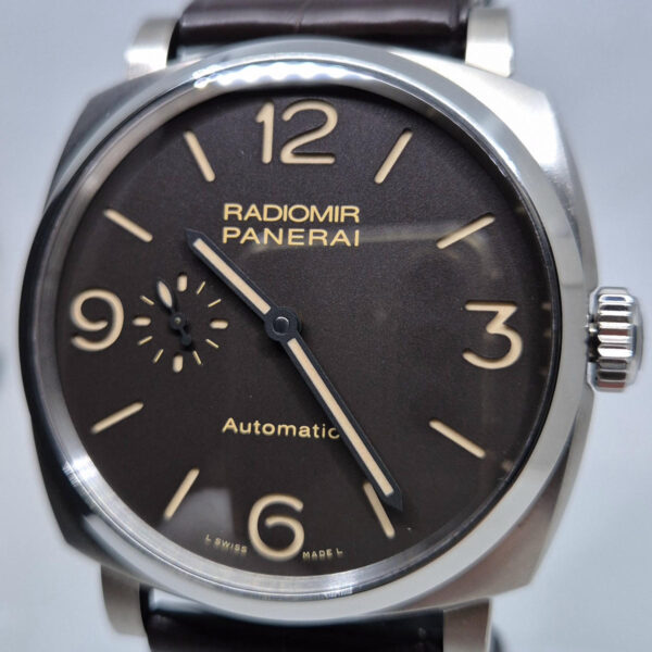 Panerai Radiomir 1940 3 Days PAM00619 OP7001 (16) Panerai Radiomir 1940 3 Days PAM00619 OP7001 – tytanowa koperta, mechanizm P.4000 i 3 dni rezerwy chodu. Dostępny w Artemwatch