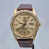 Rolex Day-Date 1803 — złoty vintage Rolex 1978 roku z diamentowym bezelem i tarczą Pie-Pan. Oryginalny zegarek kolekcjonerski. Dostępny w Artemwatch.
